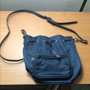 Navy Drawstring Crossbody Bag